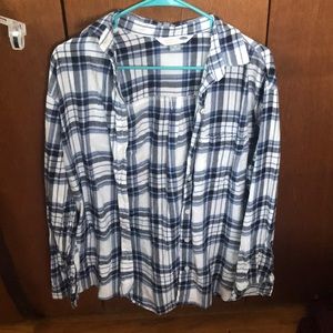 Flannel button down shirt for women